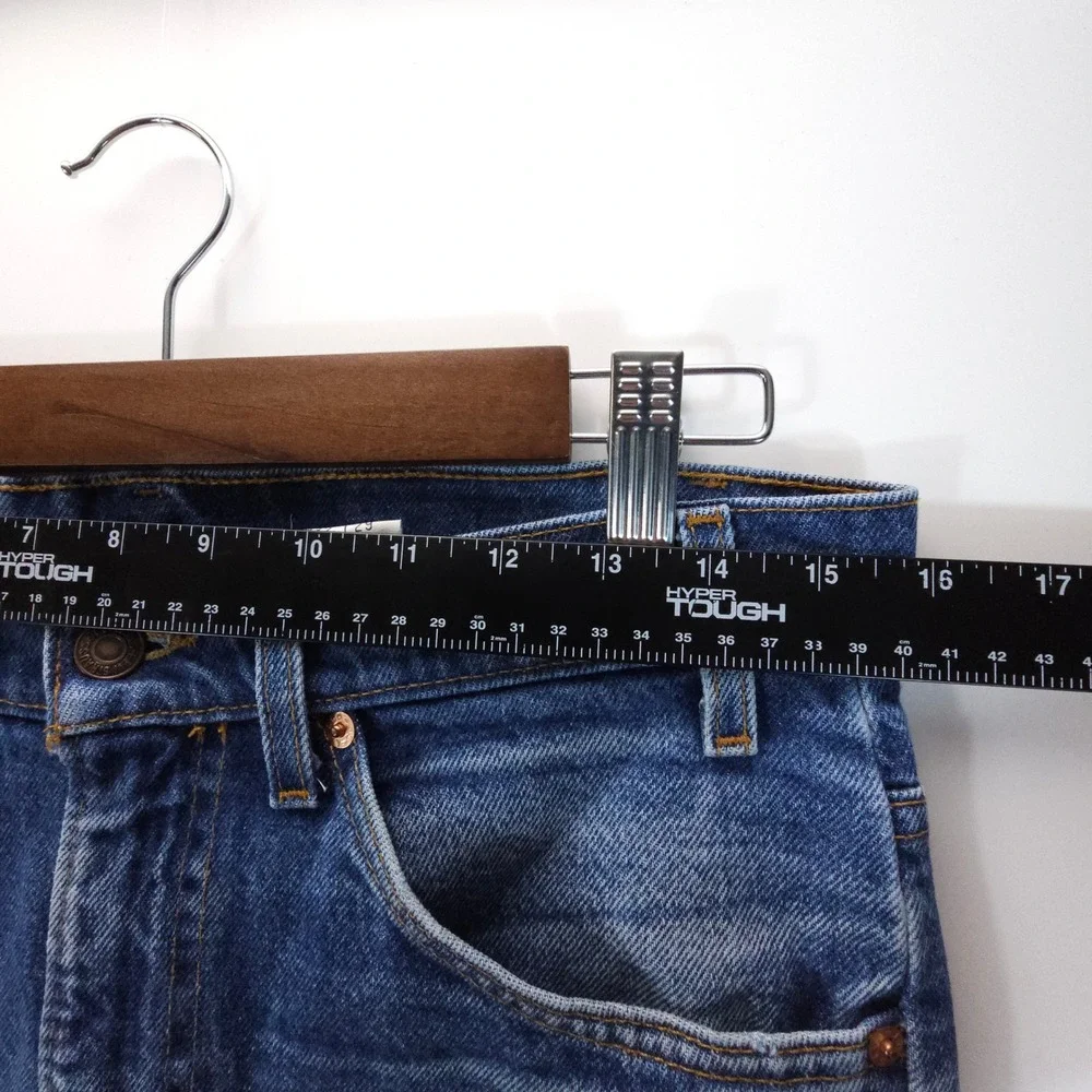 VTG Y2K Levi 517 Mens 32x24 Blue Orange Tab Straight Leg Jeans USA Made Fade